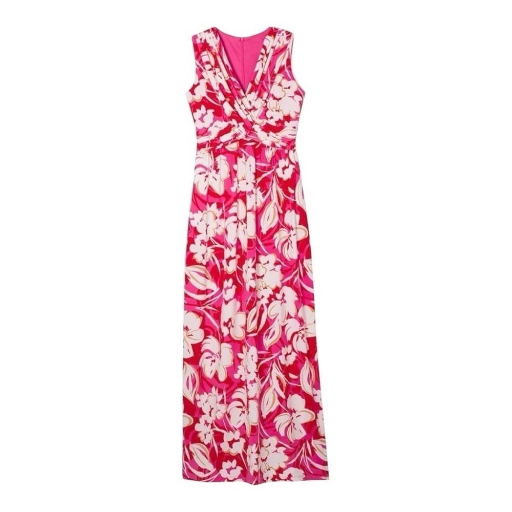 Vince Camuto Floral Print Sleeveless V-Neck Maxi Dress. Size 2.